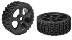 (C 000180-611) Team Corally - 1-8 Buggy Tires - Xprit - Low Profile - Glued on Black Rims - 1 Pair