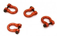 C 28021RED (C 28021RED) Realistic 1/10 Bow Shackle (4) for Traxxas TRX-4 Scale & Trail Crawler
