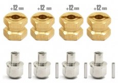 (C 31051) 12mm Hex Wheel (4) Hub Brass 12mm Thick for Axial SCX-10, D90 & D110 Crawler