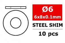 (C-3301-06-08-01) Steel Metric Shim - 6x8x0,1mm - 10 pcs