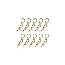 (C-35104) Team Corally - Body Clips - 45° Bent - Small - Gold - 10 pcs