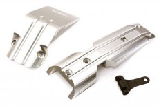 (C28798SILVER) Billet Machined Alloy Front Skid Plates (2) for Traxxas 1/10 E-Revo 2.0