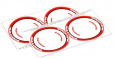 (EXO2196) F1 TIRE SIDEWALL STICKER- RED, 4 tire stickers