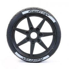 (FAST1017-45) FASTRAX SUPAFORZA FRONT 45° TYRES/BLACK 17MM HEX WHEELS