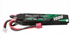 (GEA10003S25D3) Gens ace 25C 1000mAh 3S1P 11.1V Nunchuck 3X Airsoft Gun Lipo Battery with T Plug