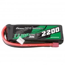 (GEA3522003SD) Gens ace 35C 2200mAh 3S1P 11.1V Airsoft Gun Lipo Battery with T Plug