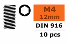 (GF-0105-011) REVTEC - HEX SET SCREW - M4X12 - STEEL - 10 PCS