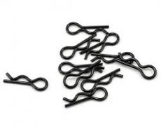 (GF-0410-005) Carrosserie clipsen - 45° gebogen - klein - zwart - 10 stuks