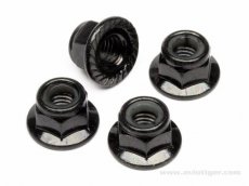 (HPIZ682) FLANGED LOCK NUT M5 (BLACK/4pcs)