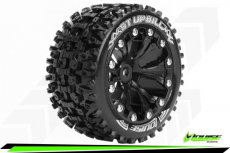 (LR-T3211SBH) Louise RC - ST-UPHILL - 1-10 Stadium Truck Tire Set - Mounted - Sport - Black 2.8 Wheels - 1/2-Offset - Hex 12mm