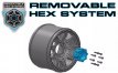 LR-T3219X (LR-T3219X) Louise RC - MT-UPHILL - 1-8 Monster Truck Tire Set - Mounted - Sport - Black Wheels
