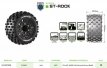 (LR-T3273SX) Louise RC - ST-ROCK - 1-10 Stadium Truck Tire Set - Mounted - Sport - Black Wheels