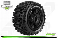 (LR-T3297B) Louise RC - MFT - X-UPHILL - X-Maxx Serie Bandenset - Gemonteerd - Sport - Velgen Zwart - Zeskant 24mm