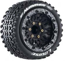 LR-T3314SX (LR-T3314SX) Louise RC - MFT - ST-HUMMER - 1-10 Stadium Truck Tire Set - Mounted - Sport - Black Wheels
