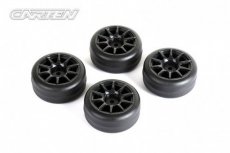 (NBA 329) CARTEN M-Drift Tires+Wheels 10 Spoke Black +1mm (4PCS)