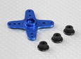 (RCN-109) Aluminum Cross Universal Servo Arm - JR, Futaba & HITEC (Blue)