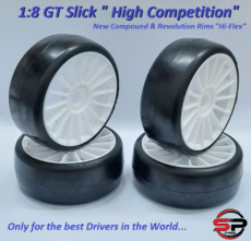 (SPSL100) 1/8 GT tires SLICK MEDIUM (1 set = 2 pairs)