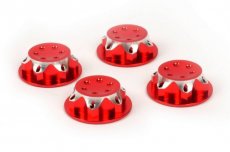 (T 422624R) Aluminium cap nuts 17mm Red (4p)