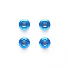 (TAM42143) TRF 4mm Aluminum Serrated Wheel Nut (Blue) (4pcs)