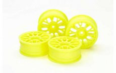 (TAM 54850) Medium 24mm Fluorescent Yellow Mesh Wheels (+2 Offset 4 Pcs.)