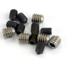 (TRX 1548) Set (grub) screws, 3x4mm (8)/ 4x4mm (stainless) (4)