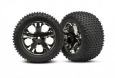 (TRX 3770A) TIRES & WHEELS, ASSEMBLED, GLUED (2.8) (ALL-STAR BLACK CHROM