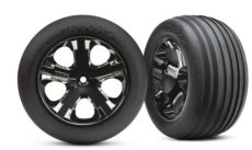 (TRX3771A) Tires & wheels, assembled, glued (2.8)(All-Star black chrome