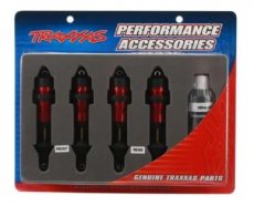 (TRX 5460R) SHOCKS, GTR ALUMINUM, RED-ANODIZED BODIES WITH TIN SHAFTS