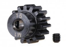 (TRX6487R) Gear, 15-T pinion (machined) (1.0 metric pitch) (fits 5mm sh