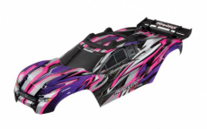 TRX 6717P (TRX 6717P) Body, Rustler 4X4 VXL, pink/ window, grille, lights decal sheet