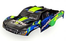 (TRX 6812G) BODY, SLASH VXL 2WD (ALSO FITS SLASH 4X4), GREEN & BLUE (PAINTED, DECALS APPLIED)