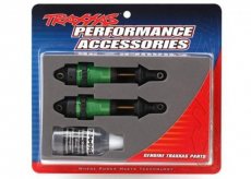 (TRX 7461G) Shocks, GTR long green-anodized,PTFE-coated bodies with TiN shafts (fully assemb