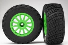 (TRX 7473X) Tires & Wheels, Assembled, GluGreen wheels, BFGoodrich® Rally