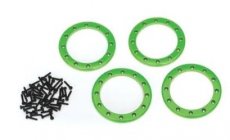 (TRX 8168G) BEADLOCK RINGS, GREEN (2.2) (ALUMINUM) (4)/ 2X10 CS (48)