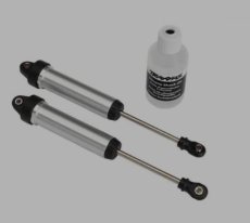 (TRX8451) Shocks, GTR, 134mm, silver aluminum (fully assembled w/o springs) (front, no thr