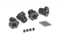 (TRX 8654-GRAY) Wheel hubs, splined, 17mm (gray-anodized) (4)/ 4x5 GS (4), 3x14mm pin (4)
