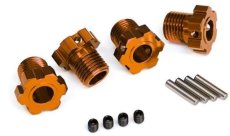 (TRX8654A) Wheel hubs, splined, 17mm (orange-anodized) (4)/ 4x5 GS (4)/ 3x14mm pin (4)