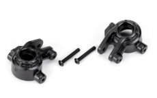 (TRX 9037) Steering blocks, extreme heavy duty, black (left & right)/ 3x20mm BCS (2)