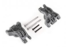 (TRX 9050-GRAY) Carriers, stub axle, rear, extreme heavy duty, gray (left & right)/ 3x41mm hinge pins (2)/ 3x20mm BCS (2)