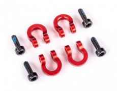 TRX 9734R (TRX 9734R) Bumper D-rings, front or rear, 6061-T6 aluminum (red-anodized) (4)/ 1.6x5mm CS (with threadlock) (4)