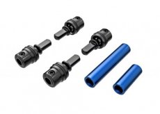 (TRX 9751 BLUE) Driveshafts, center, male (metal) (4)/ Driveshafts, center, female, Aluminum 6061-T6 (blue-anodized) (front & rear)