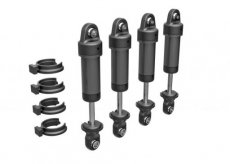 (TRX9764-GRAY) Shocks, GTM, 6061-T6 aluminum (dark titanium-anodized) (fully assembled w/o springs) (4)