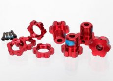 (TRX5353R) Wheel Hubs, splined, 17mm (red-anodized)(4)/wheel nuts