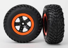 (TRX5863R) Tires & Wheels, Assembled, Glued (S1 Compound) (Sct, Black,