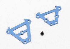 (TRX7023) Bulkhead tie bars, front & rear (blue-anodized aluminum)/ 2.