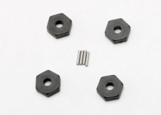 (TRX7154) Wheel hubs, hex (4)/ axle pins (1.5x8mm) (4)