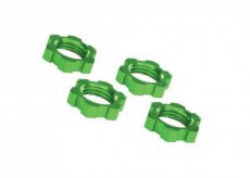 (TRX7758G) Wheel nuts, splined, 17mm, serrated (green-anodized) (4)