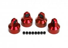 (TRX7764R) Shock caps, GTX shocks/ springaluminum (red) (4) spacers(8)