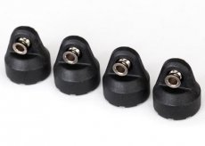 (TRX8361)Shock caps (black) (4) (assembled with hollow balls)