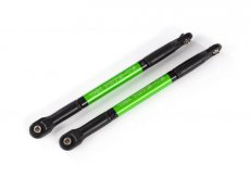 (TRX8619G) Push rods, aluminum (green-anodized), heavy duty (2) (assembled with rod ends and threaded inserts)